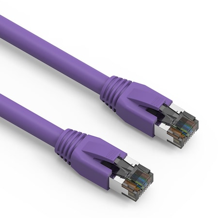 Bestlink Netware CAT8 S/FTP Ethernet Network Cable 24AWG 2GHz 40G- 7ft- Purple 100357PU